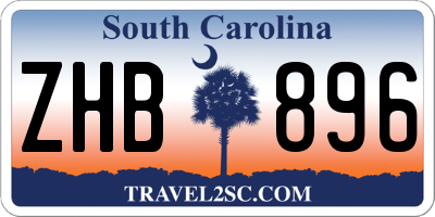 SC license plate ZHB896