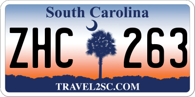 SC license plate ZHC263