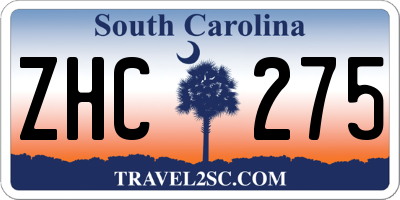 SC license plate ZHC275
