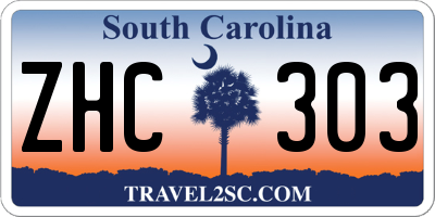 SC license plate ZHC303