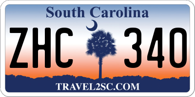 SC license plate ZHC340