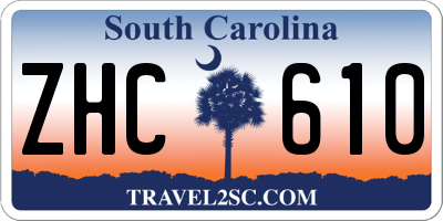SC license plate ZHC610