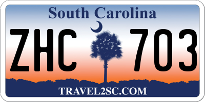 SC license plate ZHC703