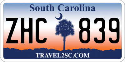 SC license plate ZHC839