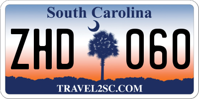 SC license plate ZHD060