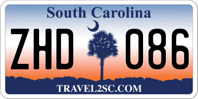 SC license plate ZHD086