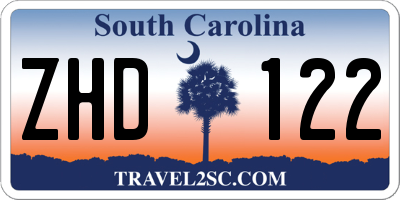 SC license plate ZHD122