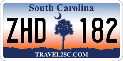 SC license plate ZHD182