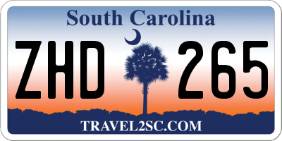 SC license plate ZHD265