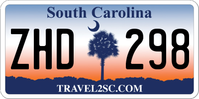 SC license plate ZHD298