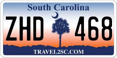 SC license plate ZHD468