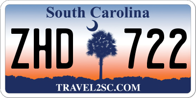 SC license plate ZHD722