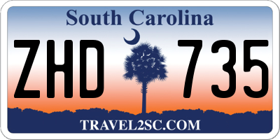 SC license plate ZHD735