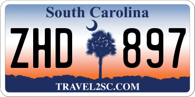 SC license plate ZHD897