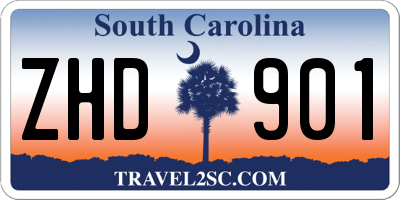 SC license plate ZHD901
