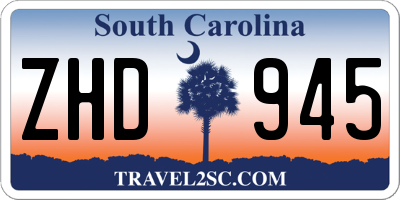 SC license plate ZHD945
