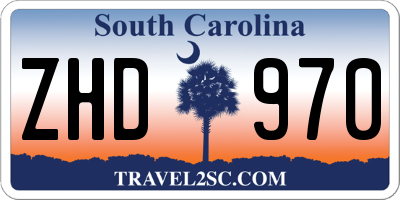 SC license plate ZHD970