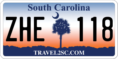 SC license plate ZHE118