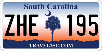 SC license plate ZHE195