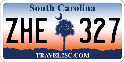 SC license plate ZHE327