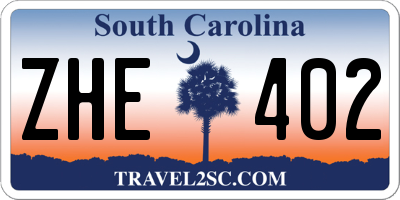 SC license plate ZHE402