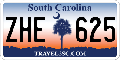 SC license plate ZHE625