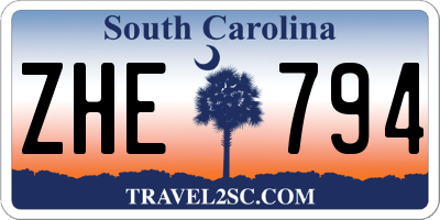 SC license plate ZHE794