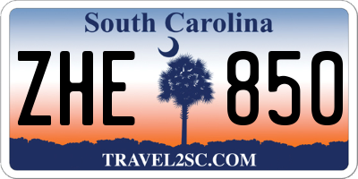 SC license plate ZHE850