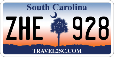 SC license plate ZHE928
