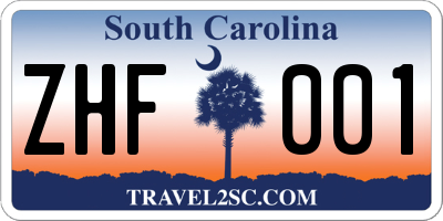 SC license plate ZHF001