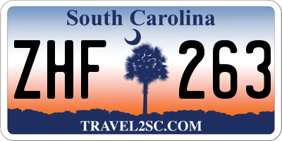SC license plate ZHF263