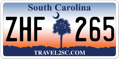 SC license plate ZHF265