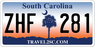 SC license plate ZHF281