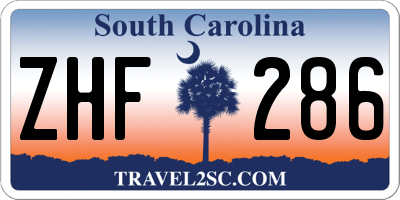 SC license plate ZHF286