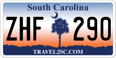 SC license plate ZHF290