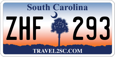 SC license plate ZHF293