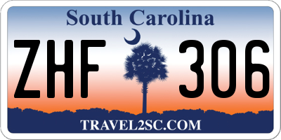 SC license plate ZHF306