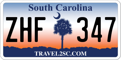 SC license plate ZHF347