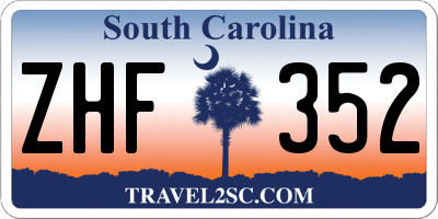 SC license plate ZHF352