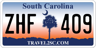SC license plate ZHF409