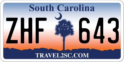 SC license plate ZHF643