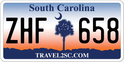 SC license plate ZHF658