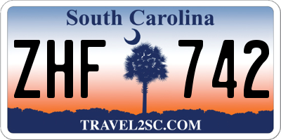 SC license plate ZHF742