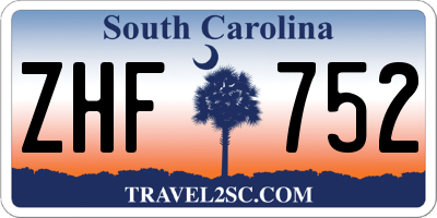 SC license plate ZHF752