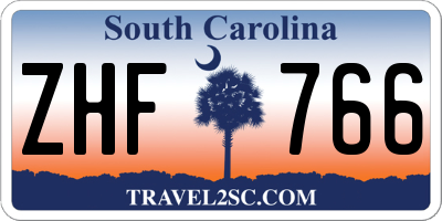 SC license plate ZHF766