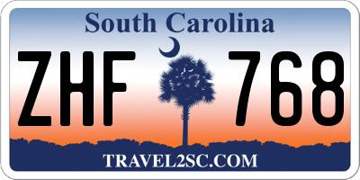SC license plate ZHF768