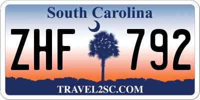 SC license plate ZHF792