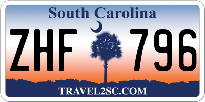SC license plate ZHF796