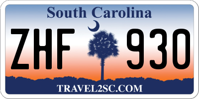 SC license plate ZHF930