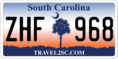 SC license plate ZHF968